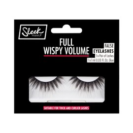 Sleek MakeUP False Lashes, Reusable and Easy to Apply, Latex-Free Glue Included, Full Wispy Volume, 1 Pair