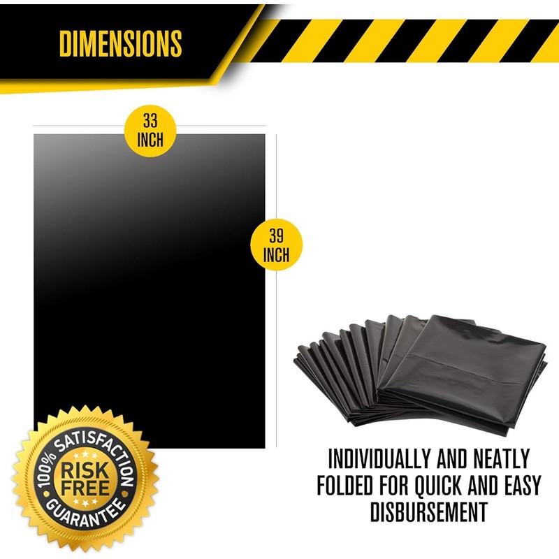 Ultrasac 33 Gallon Trash Bags - (Huge 100 Pack/w Ties)