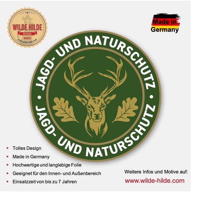 Hunting Sticker Premium Film "Hunting and Nature Protection" Roebuck with