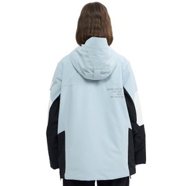 HIGH EXPERIENCE Ski Jacket Snowboard Anorak Coat Pullover Baggy Snow Hooded Insulated Hoodie Waterproof Warm for Women Men (US, Alpha, X-Small, Regular, Regular, Black-Blue)