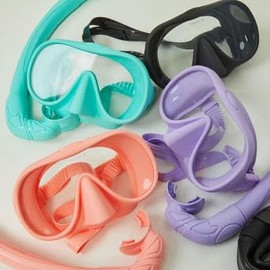 Flowpoint Foldable Snorkeling Glasses Mask Equipment Set, Anti-Fog Free Diving, Water Play Specialized Snorkeling Equipment Set (Pink)