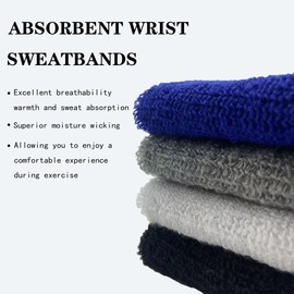 IMAGERIO 8 Pack Wrist Sweatbands Tennis Wrist Bands Absorbent Sweat Band for Men and Women, Breathable Cotton Sweatbands for Working Out, Football, Basketball, Running Athletic Sports -Dark Green