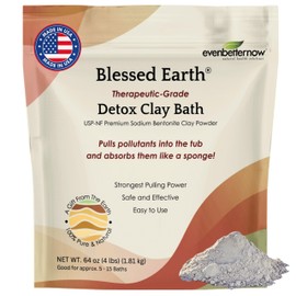 Blessed Earth Detox Clay Bath, 100% Pure Sodium Bentonite Therapeutic Grade – Cleansing and Purifying, by Evenbetternow LLC, 4 lb (64 oz)