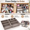 8-Piece Adjustable Drawer Organizer Set, Plastic Storage Trays for Makeup,