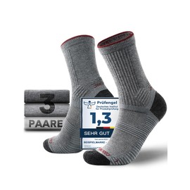 Juclise Men's Summer Thin Hiking Socks Coolmax Merino Compression Anti Blisters Padded Anti-Sweat Breathable Trekking Socks, Grey + soft stone grey + fog grey, 35 - 38