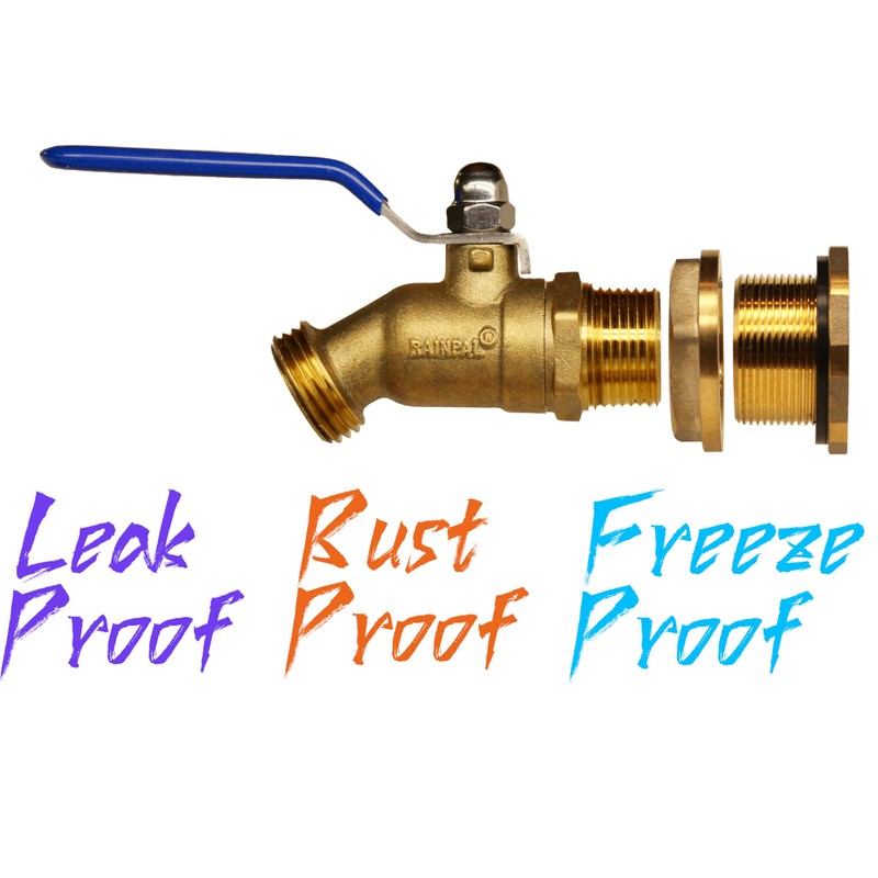 RAINPAL RBS024 Brass Rain Barrel Spigot (LF Compliant 3/4" Quarter