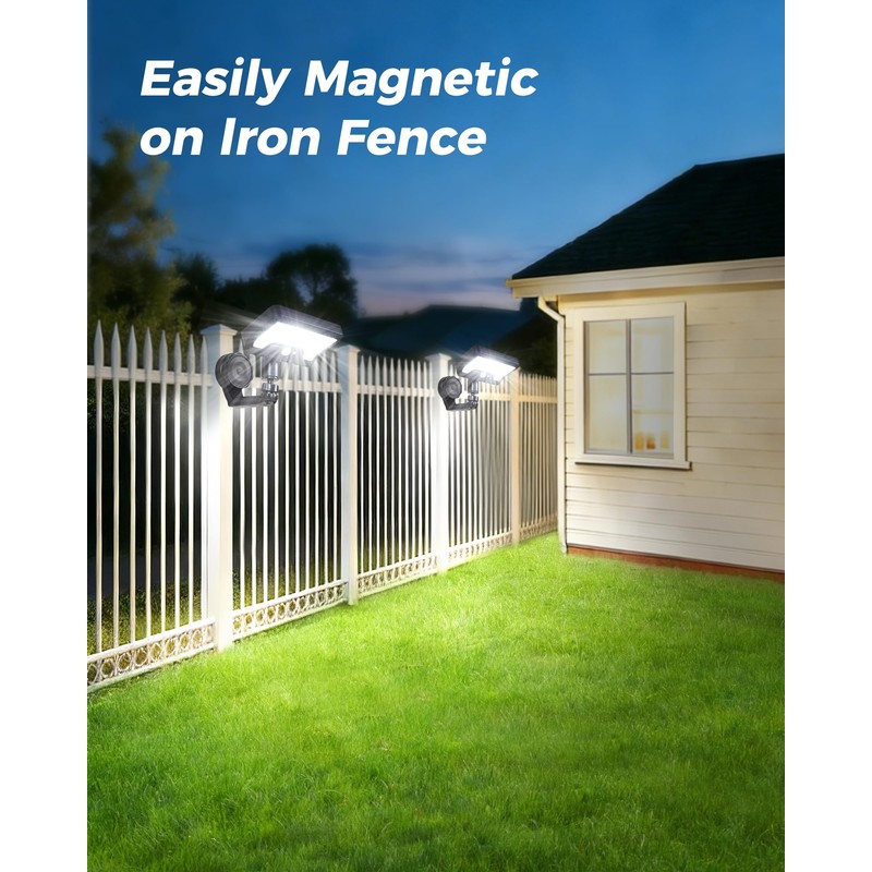 LIFENGSOLER Magnetic Solar Lights Outdoor with Motion Sensor, 92LEDs 600