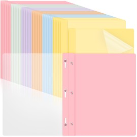 Feifeiya 48 Pack Plastic Report Covers with 3 Prongs Presentation Folders Bulk, 100 Sheet Capacity, Clear Front Report Covers for Presentation Document Paper School Office Supplies (Fresh Colors)