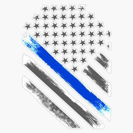 Thin Blue Line Flag Tactical Officer Essential T-Shirt Window Bumper Sticker Decal 5"