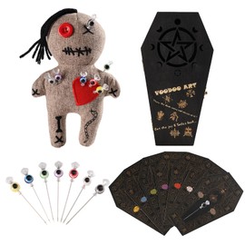 Voodoo Doll Kit,Stress Relief Toy Gifts for Women,Funny Creepy Dolls Witch Decor,Horror Witchcraft Voodoo Dolls Watch Over You,Dammit Pranks Doll Kit Gag Gift for Coworker,Office,Graduation