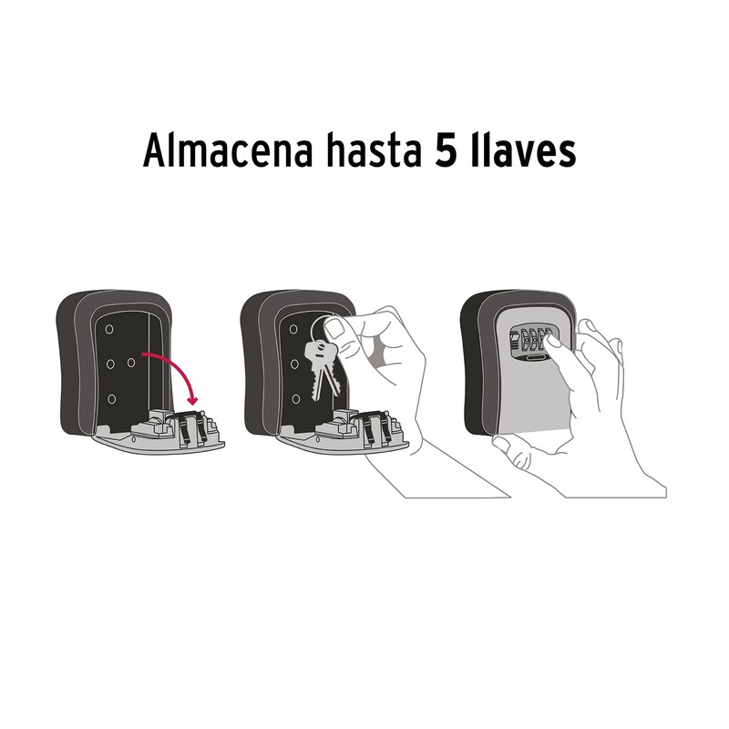 Hermex CALLA-12C, Caja de combinación guardallaves para pared, 12cm