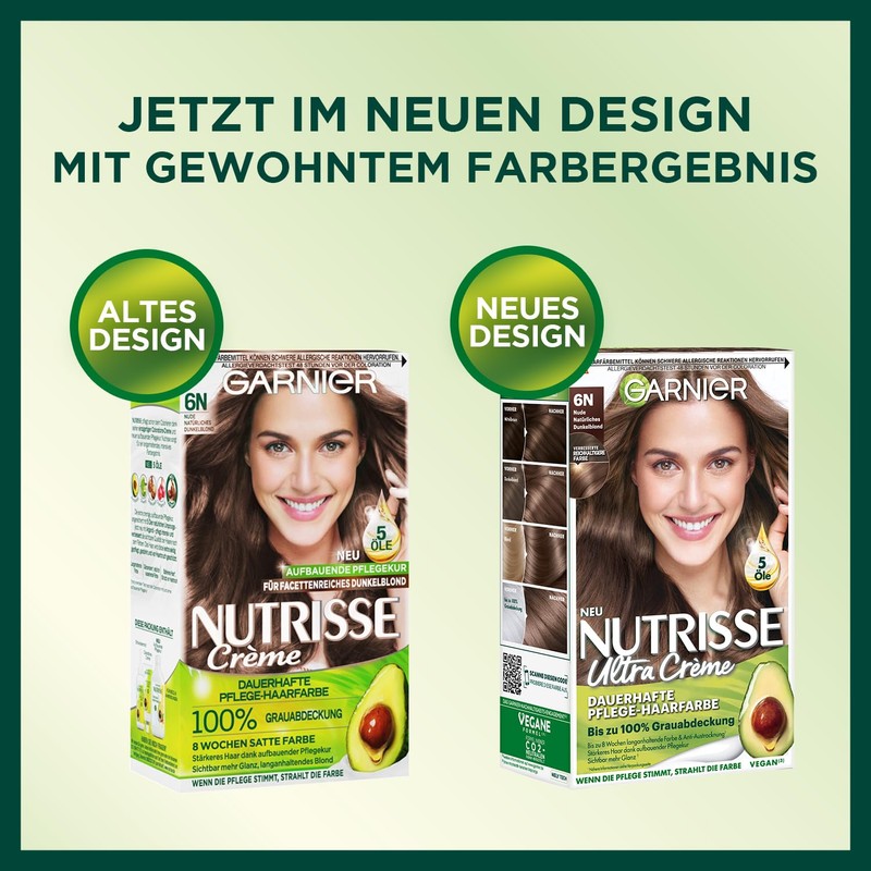 Garnier Nutrisse Cream Colour, Nude Natural Dark Blonde 6N /