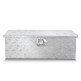 DNA MOTORING Truck Tool Box Lockable Storage Box, Truck Bed Tool Box Truck Bed Organizer Aluminum Truck Tool Boxes for Bed of Truck, w/Lock & Keys, 31" L X 13" D X 11.5" H Silver, TBOX-T5-010-ALU