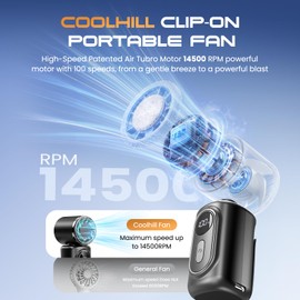 Portable Mini Clip On Fan, Turbo Handheld Fan Rechargeable Portable Fan