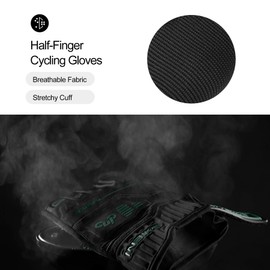 INBIKE Cycling Gloves 5MM Padded Half Finger Biking Glove Shock Absorbing Breathable Anti Slip Road Bike MTB Green X-Large