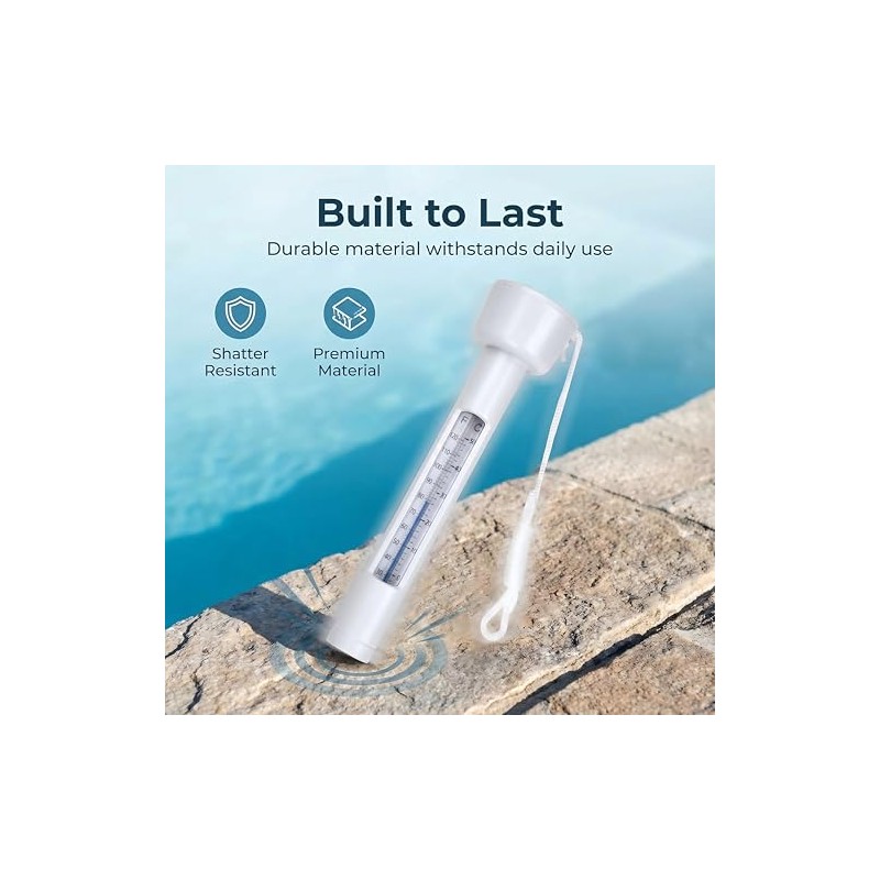 Inpool Floating Pool Thermometer - Large Easy Read & Shatter