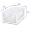 Sterilite 18-Pack Stacking Drawers, Clear Storage Closet Organizer, White Frame,