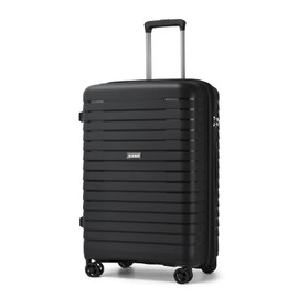 Kono Hardside Expandable Spinner Wheel Luggage, Lightweight Checked Luggage Medium Suitcase with TSA Lock Cup Holder for Women Men(24 Inch, Black)