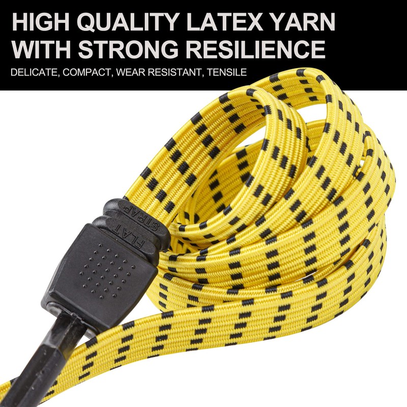 Cartman Ultra 48" Black/Yellow Flat Bungee Cord, 2pk x 48"