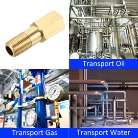 M METERXITY 4 Pack Extension Connector Pipe Fitting - Brass Hex Coupling, Converter Adapter, Apply to Industrial Use, (G1/8 Female to G1/8 Male 35mm, Golden)