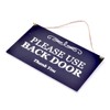 Stylish Black and White Engraved, 'Please Use Back Door', Sign
