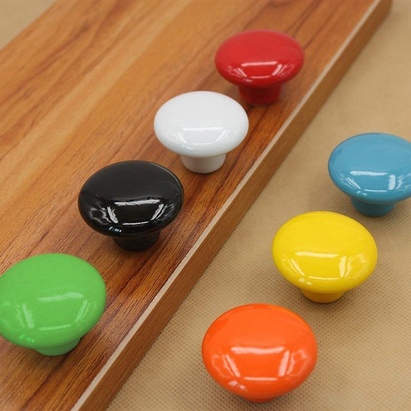 Mallofusa 32mm Cabinet Ceramic Round Pull Knobs for Drawer Dresser
