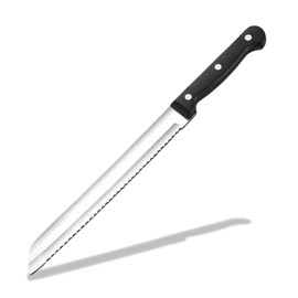 Parence.- Coltello da Pane/Coltello da Cucina in Acciaio Inox con Bordo Seghettato e Manico Ergonomico -20 cm, Colori Assortiti