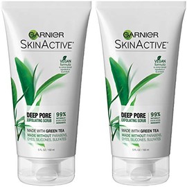 Garnier SkinActive Exfoliating Face Scrub with Green Tea for Oily Skin, 2 Count