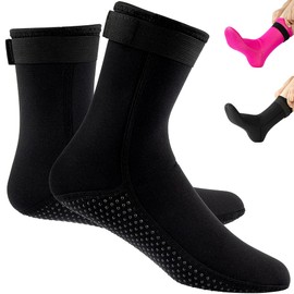 Tyuodna 3 mm neoprene socks, non-slip diving socks for adults, women, men, waterproof, thick swimming socks, for snorkelling, swimming, black