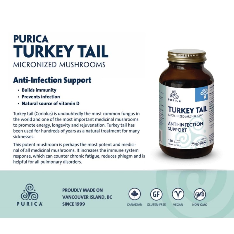 PURICA - Turkey Tail - Coriolus - 120 Count (Pack