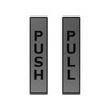 SILVER Push Pull Set Pair of Door Signs for businesses,