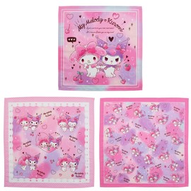 Salonge My Melody & Kuromi 43601 Napkin Set of 3 870900 Lunch Cloth Lunch Napkin MyMelody KUROMI