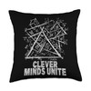 Clever minds unite, genius, science, nerd Throw Pillow
