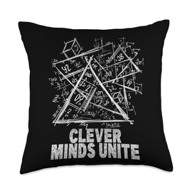 Clever minds unite, genius, science, nerd Throw Pillow