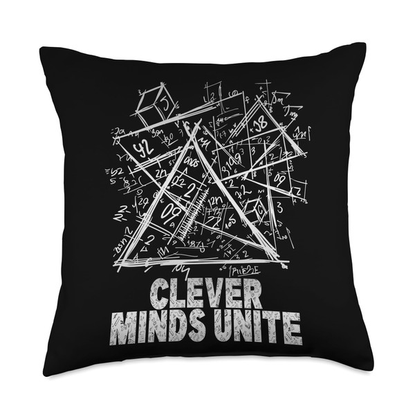 Clever minds unite, genius, science, nerd Throw Pillow