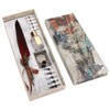 Feather Pen Set Vintage Creativity Ink Carving Writing Suit for