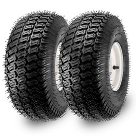 【Upgraded】15x6.00-6" Lawn Mower Tire and Wheel with 3/4" Iron Bushing, 3" Offset Hub 4 Ply Heavy Duty Replacement for Craftsman Mower, Garden Lawn Tractors 2-Pack by Cenipar