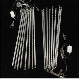 W·Z LED Meteor Shower Rain Lights,Drop/Icicle Snow Falling Raindrop 30cm 8 Tubes Waterproof Cascading Lights for Wedding Xmas Home Decor (Green)