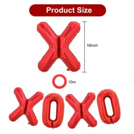 Skriist 24pcs Red XOXO Balloons, 16 inch XOXO Decorations for Valentine's Day, Wedding, Bachelorette Party