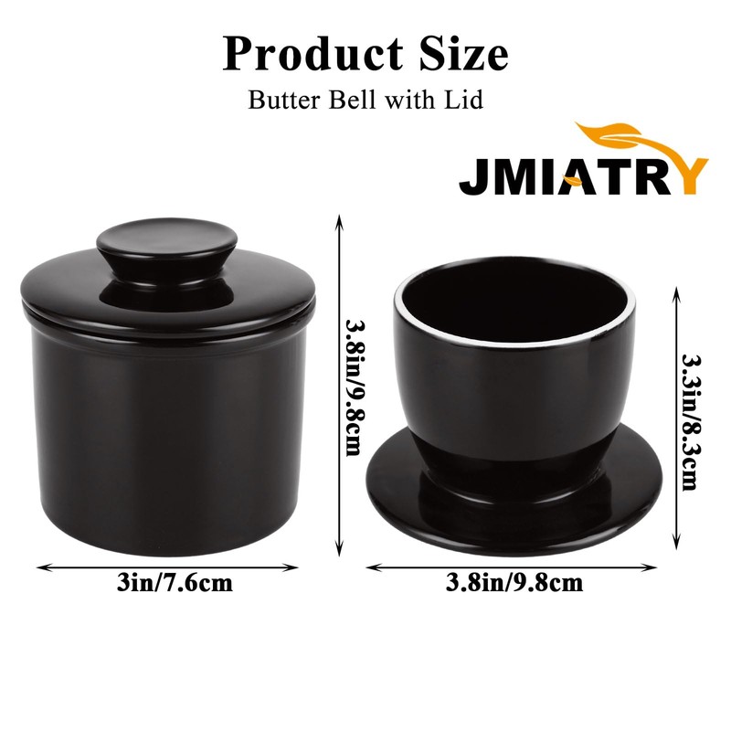 JMIATRY Butter Keeper Crock, Ceramic Butter Container for Fresh Spreadable