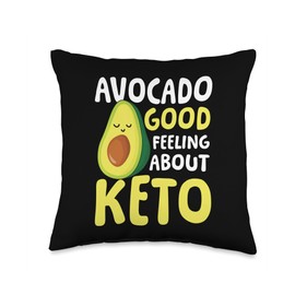 Avocado Good Feeling About Keto Throw Pillow