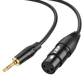 CableCreation (1/8 Inch) 3.5mm to XLR Cable, Balanced XLR Female to 3.5mm Microphone Cable, 3 Feet/0.9M, Black