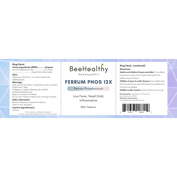 Ferrum Phos 12X - 900 Tablets