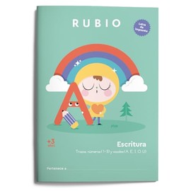 Escritura con letra de imprenta (+3 años): Trazos, números (1-3) y vocales (A, E, I, O, U) (Escritura con Letra de Imprenta RUBIO)