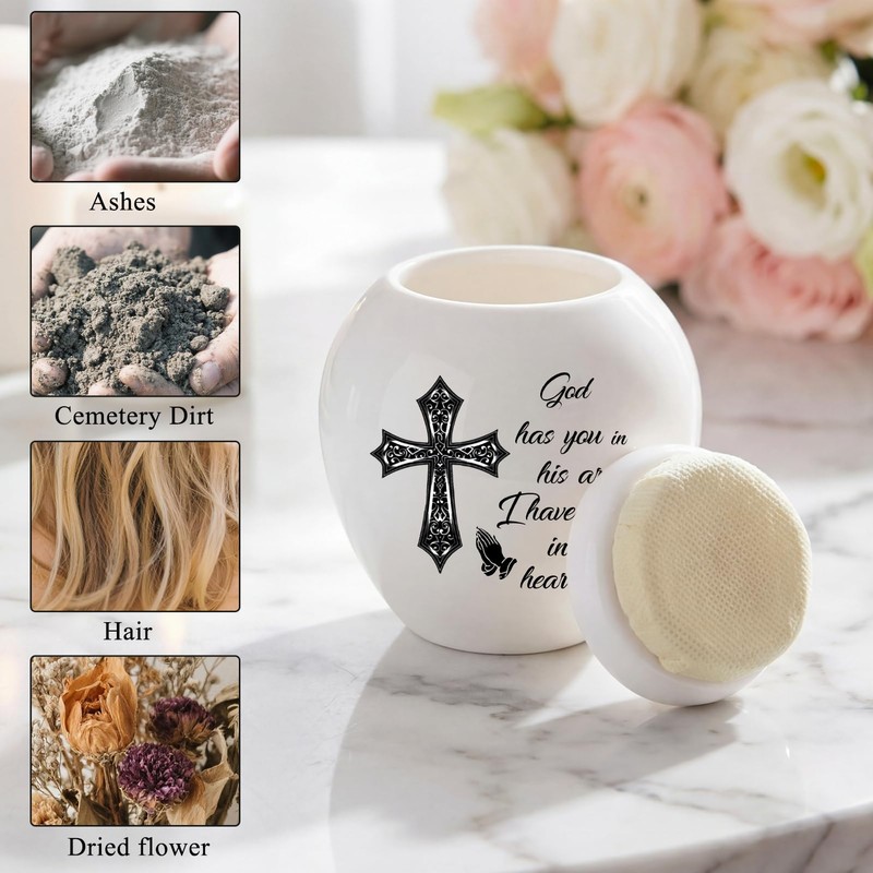 Small Urns for Human Ashes Keepsake Cross Mini Cremation Urn