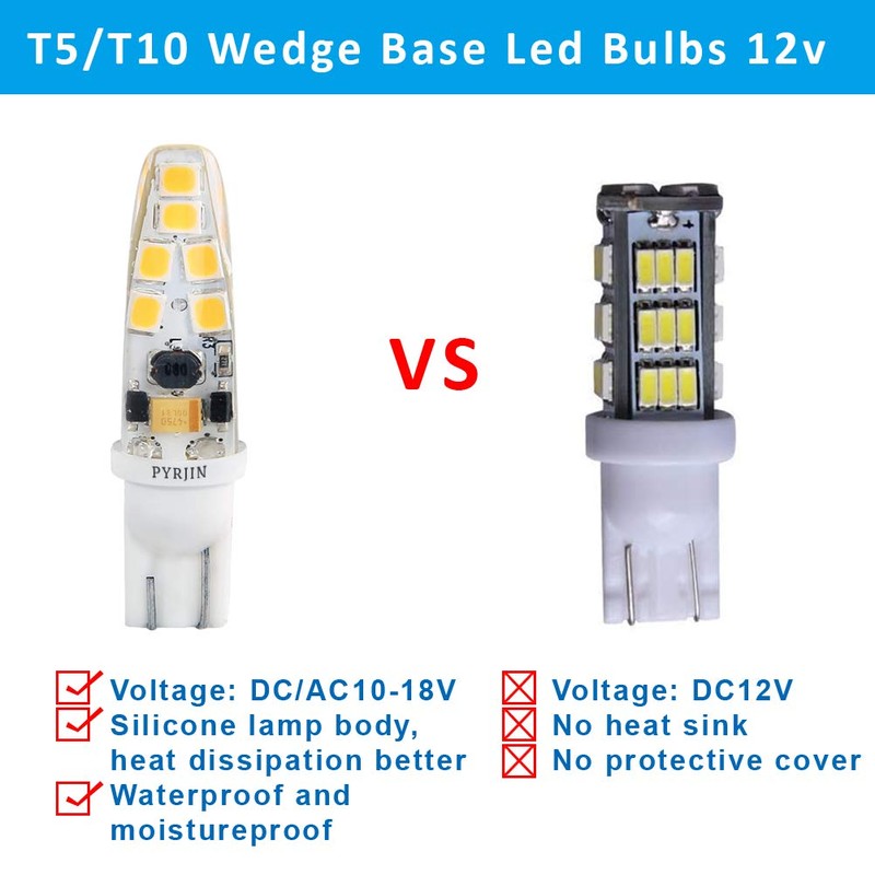 T10 Wedge Base Led Bulbs 12v Low Voltage Landscape, Pyjr