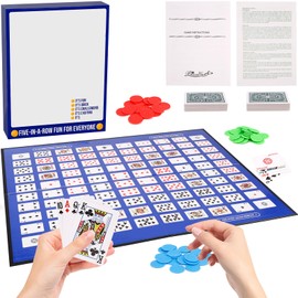 Juego de mesa de secuencia, Juego de Secuencia, Juego de Cartas con Tablero Plegable,Sequence Juego de Mesa,juego de secuencia para 2-12 jugadores,...