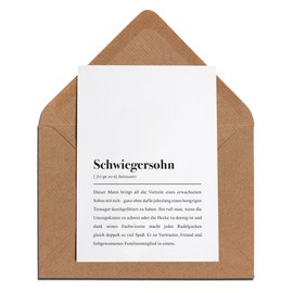 Schwiegersohn Karte mit Umschlag: Schwiegersohn Definition