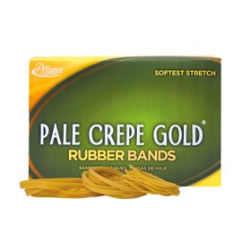 Alliance Rubber 20545 Pale Crepe Gold Rubber Bands Size #54, 1 lb Box (Assorted Sizes, Golden Crepe)
