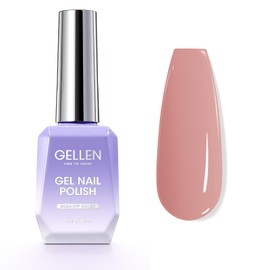 Gellen Nude Gel Nail Polish for French Manicure, 18ml/0.61oz Nude Gel Polish No Wipe Soak Off Reflective Glossy UV Gel for Nail Manicure Salon DIY Nail Art, Color 221